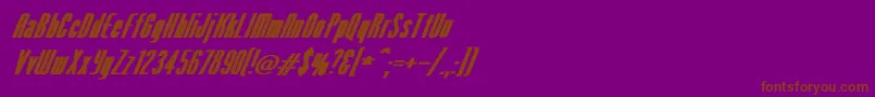 VenusNormalExBoldItalic Font – Brown Fonts on Purple Background