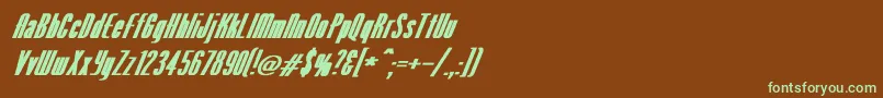 Шрифт VenusNormalExBoldItalic – зелёные шрифты на коричневом фоне