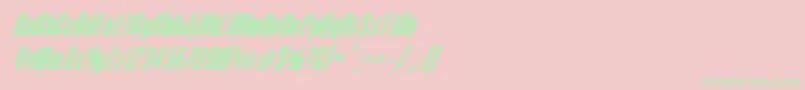 VenusNormalExBoldItalic Font – Green Fonts on Pink Background