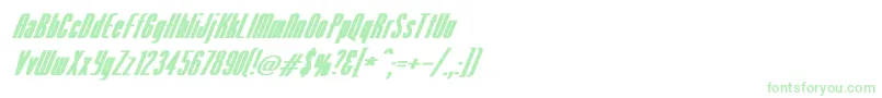 VenusNormalExBoldItalic Font – Green Fonts on White Background