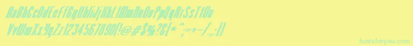 VenusNormalExBoldItalic Font – Green Fonts on Yellow Background