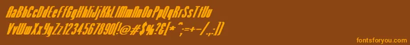 VenusNormalExBoldItalic Font – Orange Fonts on Brown Background