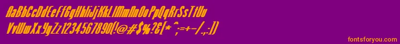 VenusNormalExBoldItalic Font – Orange Fonts on Purple Background