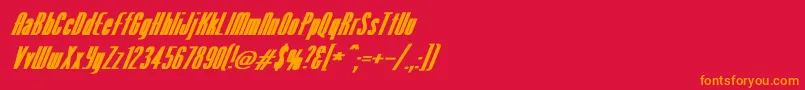 VenusNormalExBoldItalic Font – Orange Fonts on Red Background