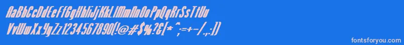フォントVenusNormalExBoldItalic – ピンクの文字、青い背景
