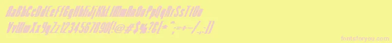 Czcionka VenusNormalExBoldItalic – różowe czcionki na żółtym tle