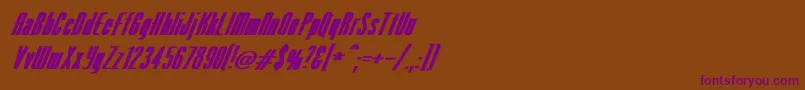 VenusNormalExBoldItalic Font – Purple Fonts on Brown Background