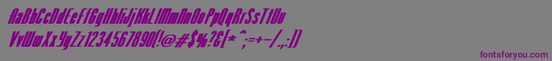 フォントVenusNormalExBoldItalic – 紫色のフォント、灰色の背景
