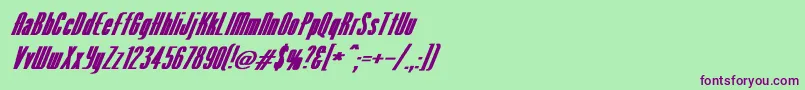 Шрифт VenusNormalExBoldItalic – фиолетовые шрифты на зелёном фоне