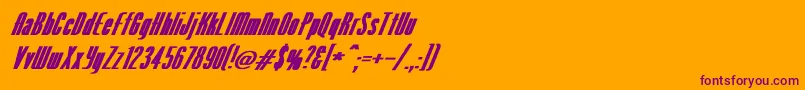 VenusNormalExBoldItalic-Schriftart – Violette Schriften auf orangefarbenem Hintergrund