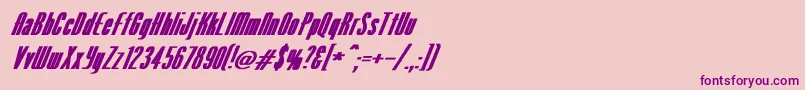 VenusNormalExBoldItalic Font – Purple Fonts on Pink Background