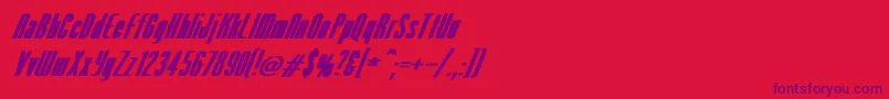 VenusNormalExBoldItalic Font – Purple Fonts on Red Background