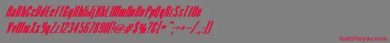 VenusNormalExBoldItalic Font – Red Fonts on Gray Background