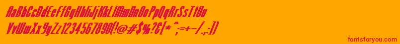 Шрифт VenusNormalExBoldItalic – красные шрифты на оранжевом фоне