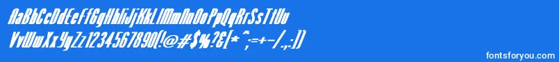 VenusNormalExBoldItalic Font – White Fonts on Blue Background