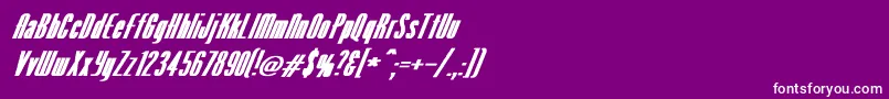 VenusNormalExBoldItalic Font – White Fonts on Purple Background