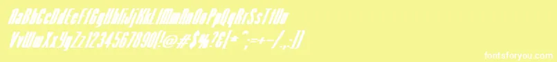 VenusNormalExBoldItalic Font – White Fonts on Yellow Background
