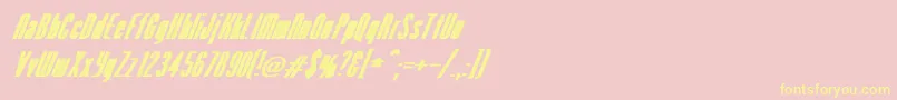 VenusNormalExBoldItalic Font – Yellow Fonts on Pink Background