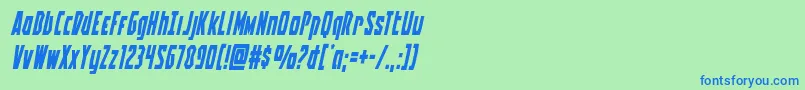 Battleworldital Font – Blue Fonts on Green Background