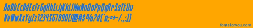 Battleworldital Font – Blue Fonts on Orange Background