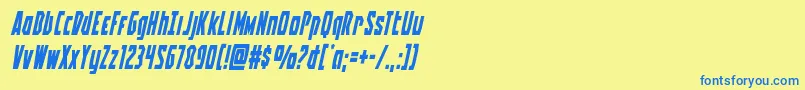 Battleworldital Font – Blue Fonts on Yellow Background