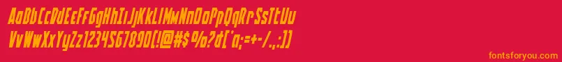 Battleworldital Font – Orange Fonts on Red Background