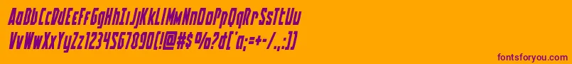 Battleworldital Font – Purple Fonts on Orange Background