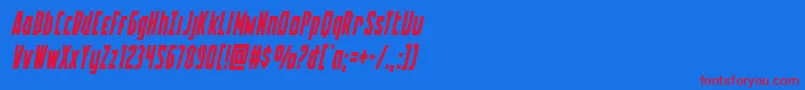 Battleworldital Font – Red Fonts on Blue Background