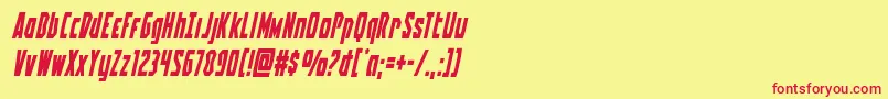 Battleworldital Font – Red Fonts on Yellow Background