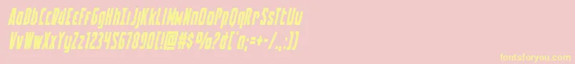 Battleworldital Font – Yellow Fonts on Pink Background