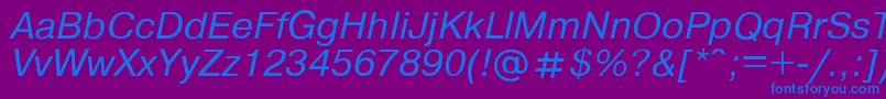 フォントPragmat8 – 紫色の背景に青い文字