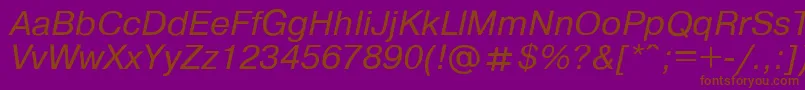 Pragmat8-Schriftart – Braune Schriften auf violettem Hintergrund