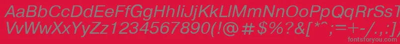 Pragmat8-Schriftart – Graue Schriften auf rotem Hintergrund