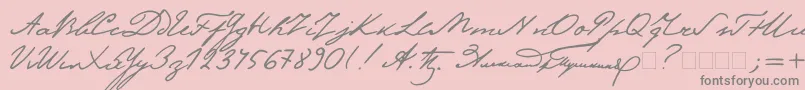 Pushkinc-Schriftart – Graue Schriften auf rosa Hintergrund