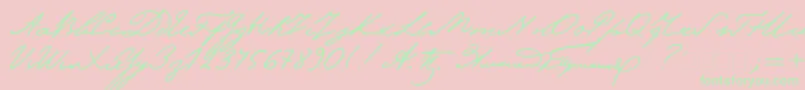 Pushkinc Font – Green Fonts on Pink Background