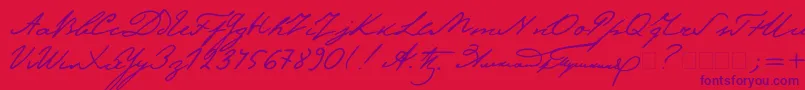 Pushkinc-Schriftart – Violette Schriften auf rotem Hintergrund