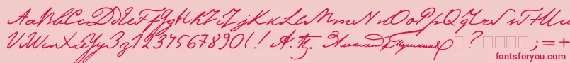 Pushkinc Font – Red Fonts on Pink Background