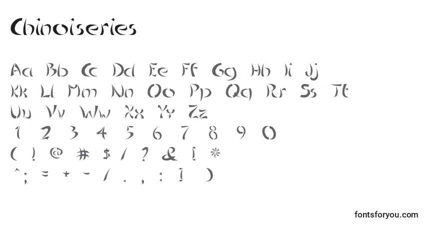 Fuente Chinoiseries - alfabeto, números, caracteres especiales