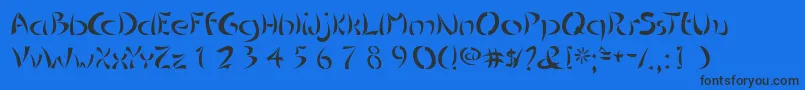 Chinoiseries Font – Black Fonts on Blue Background