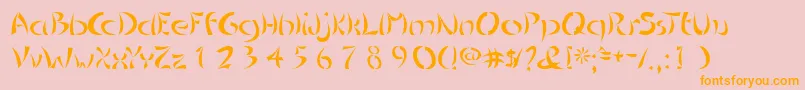 Chinoiseries Font – Orange Fonts on Pink Background