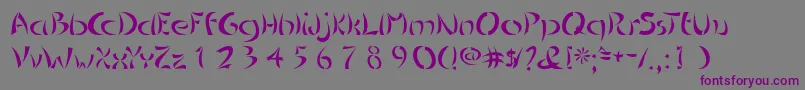 Chinoiseries Font – Purple Fonts on Gray Background