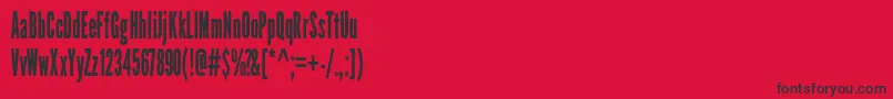 Fonte LeaguegothicCondensedregular – fontes pretas em um fundo vermelho