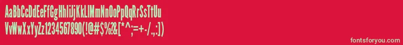 LeaguegothicCondensedregular Font – Green Fonts on Red Background