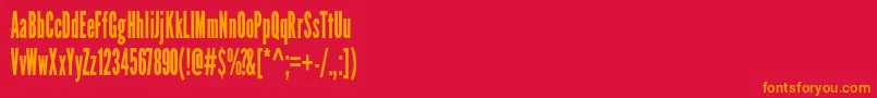 LeaguegothicCondensedregular Font – Orange Fonts on Red Background
