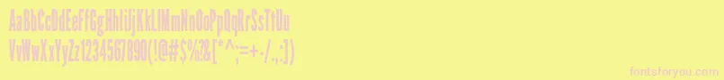 Fonte LeaguegothicCondensedregular – fontes rosa em um fundo amarelo