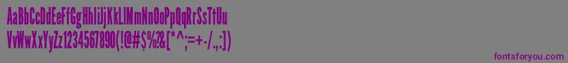 フォントLeaguegothicCondensedregular – 紫色のフォント、灰色の背景