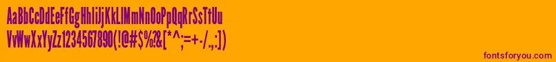 LeaguegothicCondensedregular Font – Purple Fonts on Orange Background