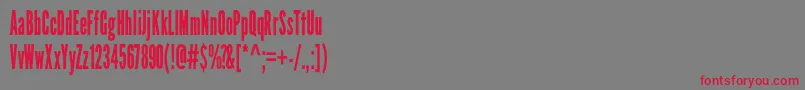 LeaguegothicCondensedregular Font – Red Fonts on Gray Background