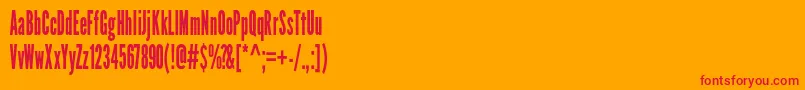 LeaguegothicCondensedregular Font – Red Fonts on Orange Background