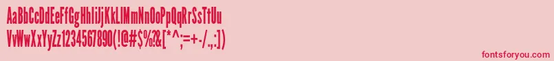 LeaguegothicCondensedregular Font – Red Fonts on Pink Background